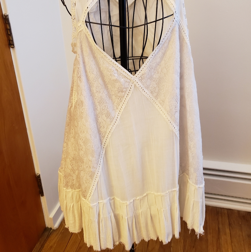 Free People  One Angel Dress  Lace Open Back Distressed Dress/Tunic - Picture 10 of 14